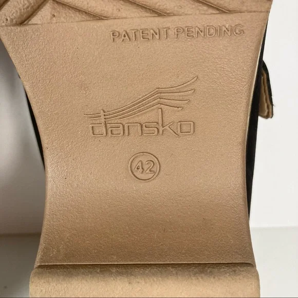 Dansko Britney Burnished Nubuck Black Leather Clogs Women’s Sz EU 42 US 11.5-12 - Picture 8 of 9